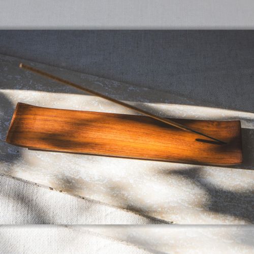 Holy Smoke Incense Holder Teak Japanese Tray