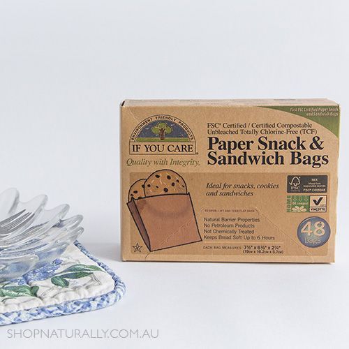 If You Care 100% Unbleached Paper Snack & Sandwich Bags 48 Pack