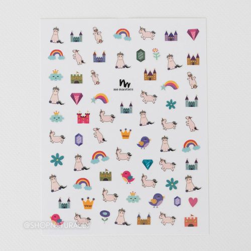 No Nasties Nail Sticker Sheet Unicorn