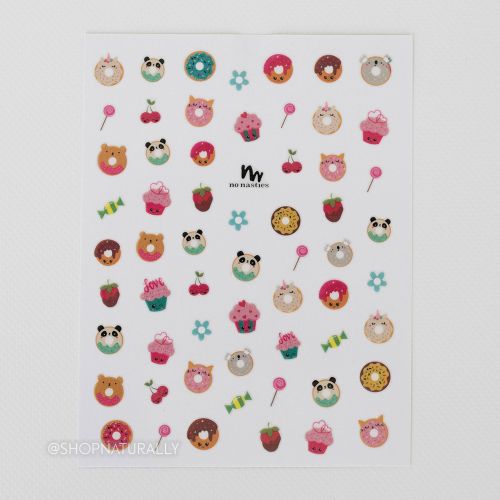 No Nasties Nail Sticker Sheet Cupcake