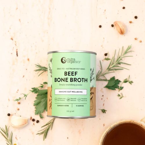 Nutra Organics Bone Broth Beef Powder Garden Herb 125g