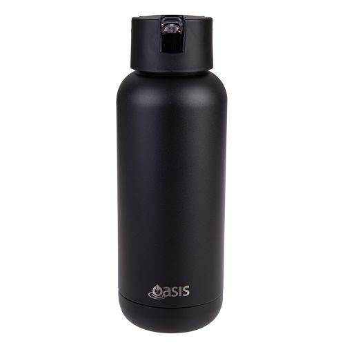 Oasis 1L Moda insulated water bottle in black
