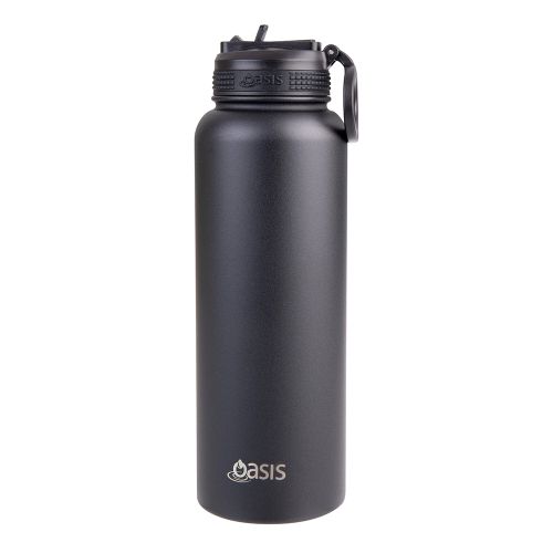 Buy Oasis stainless steel water bottle 1.1L black online