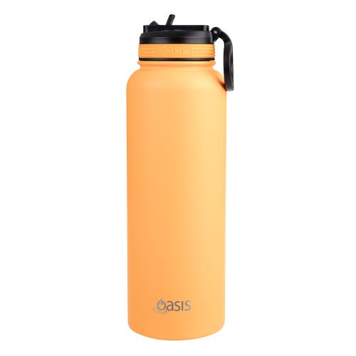 Buy Oasis 1.1L insulated straw bottle online Neon Orange