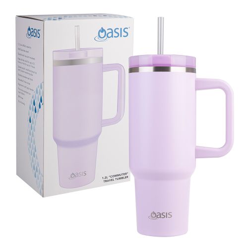 Oasis Insulated Tumbler with Straw Orchid 1.2L