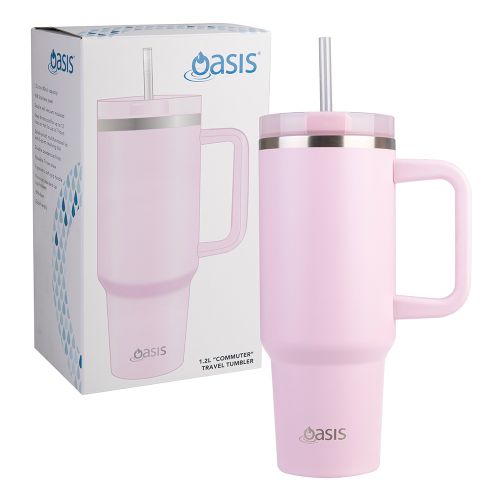 Oasis Insulated Tumbler with Straw Pink Lemonade 1.2L