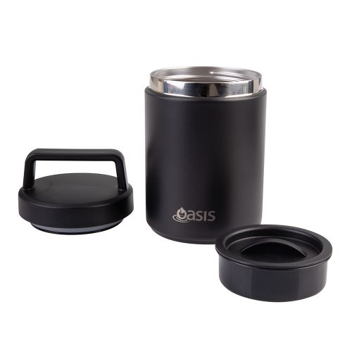 Oasis Stainless Steel Insulated Food Flask Black 480ml