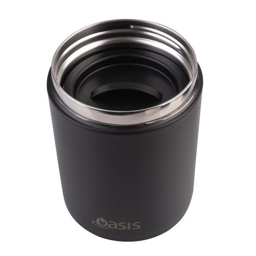 Oasis Stainless Steel Insulated Food Flask Black 480ml