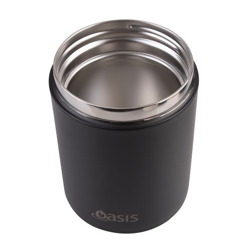Oasis Stainless Steel Insulated Food Flask Black 480ml