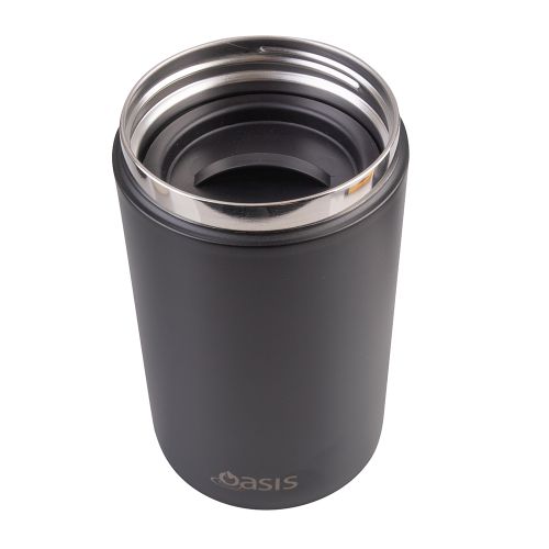 Oasis Stainless Steel Insulated Food Flask Black 700ml