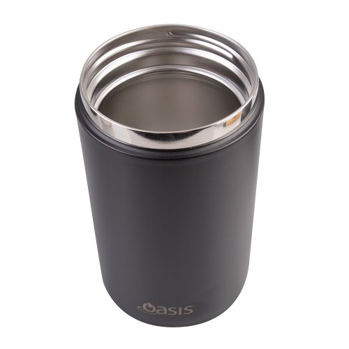 Oasis Stainless Steel Insulated Food Flask Black 700ml