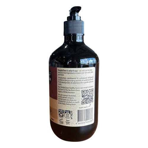Simply Clean Body Wash Sandalwood & Cedarwood 500ml
