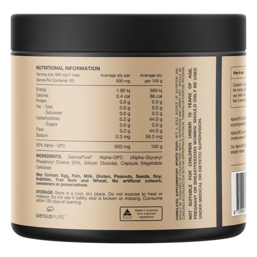 Switch Nutrition Alpha GPC L-Alpha Glycerylphosphorylcholine 60 Caps