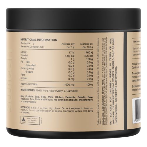 Switch Nutrition Carnitine 100% Pure Acetyl L-Carnitine Unflavoured 100g
