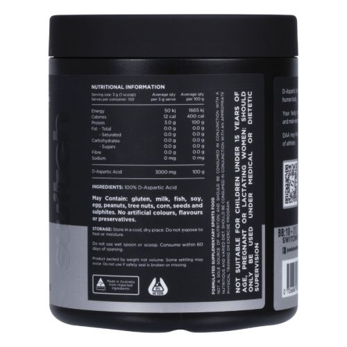Switch Nutrition DAA 100% Pure D-Aspartic Acid Unflavoured 150g
