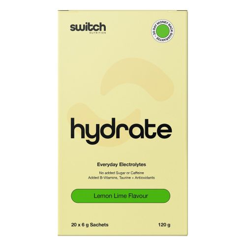 Switch Nutrition Hydrate Electrolytes No Added Sugar Lemon Lime 20 x 6g