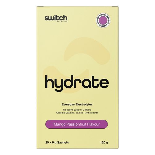 Switch Nutrition Hydrate Electrolytes No Added Sugar Mango Passionfruit 20 x 6g