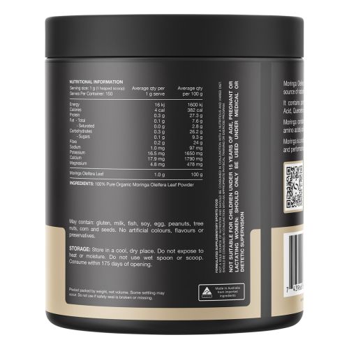 Switch Nutrition Moringa 100% Pure Organic Moringa Oleifera Unflavoured 150g