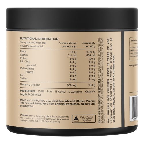 Switch Nutrition NAC 100% N-Acetyl L-Cysteine 60 caps