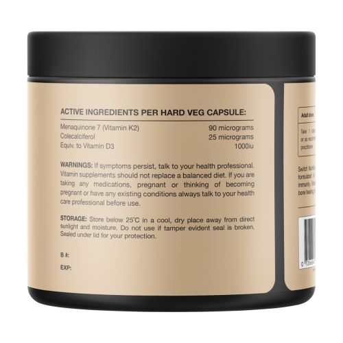 Switch Nutrition Vitamin D3 + K2 60 Caps