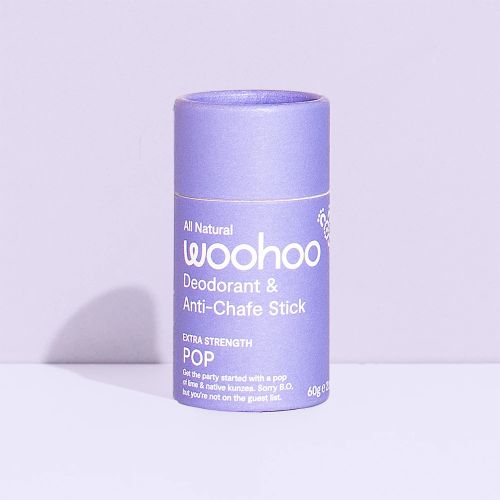 Woohoo Natural Deodorant & Anti Chafe Stick Pop 60g