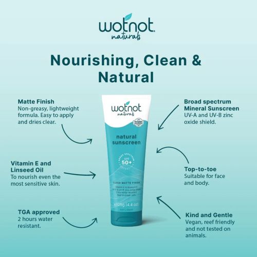 Wotnot Natural Sunscreen SPF50 125g