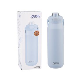 OASIS CERAMIC LINED STAINLESS STEEL TRIPLE WALL INSULATED 'CAPRI' DRINK BOTTLE W/ QUICK RELEASE LID 1L PERIWINKLE