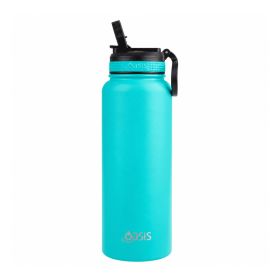 Oasis Insulated Water Bottle with Straw Cap Turquoise 1.1L