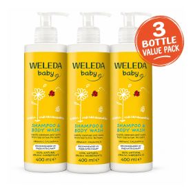 Weleda Calendula Shampoo & Body Wash 400ml - 3 Pack