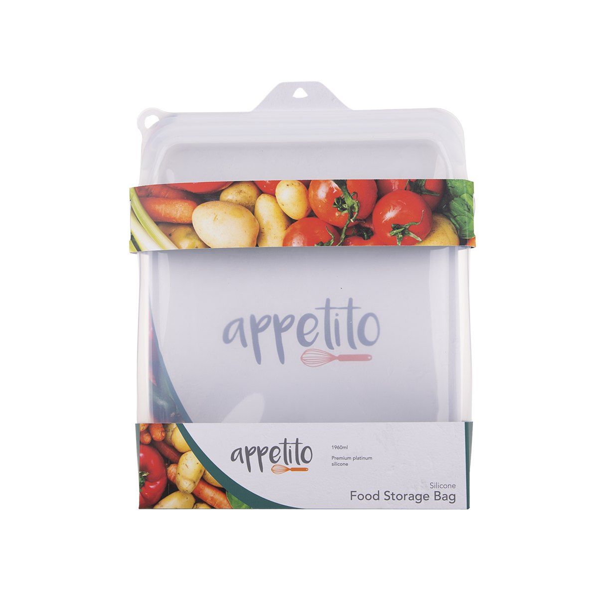 APPETITO SILICONE EXTRA LARGE FOOD STORAGE BAG 1960ML - WHITE