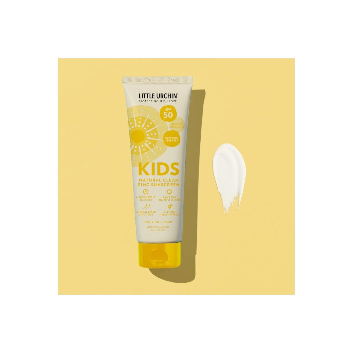 Little Urchin KIDS Natural Clear Zinc Sunscreen SPF 50 100g