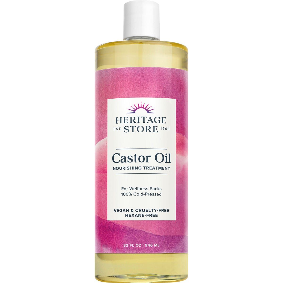 Heritage Store Castor Oil 100% Cold Pressed 946ml