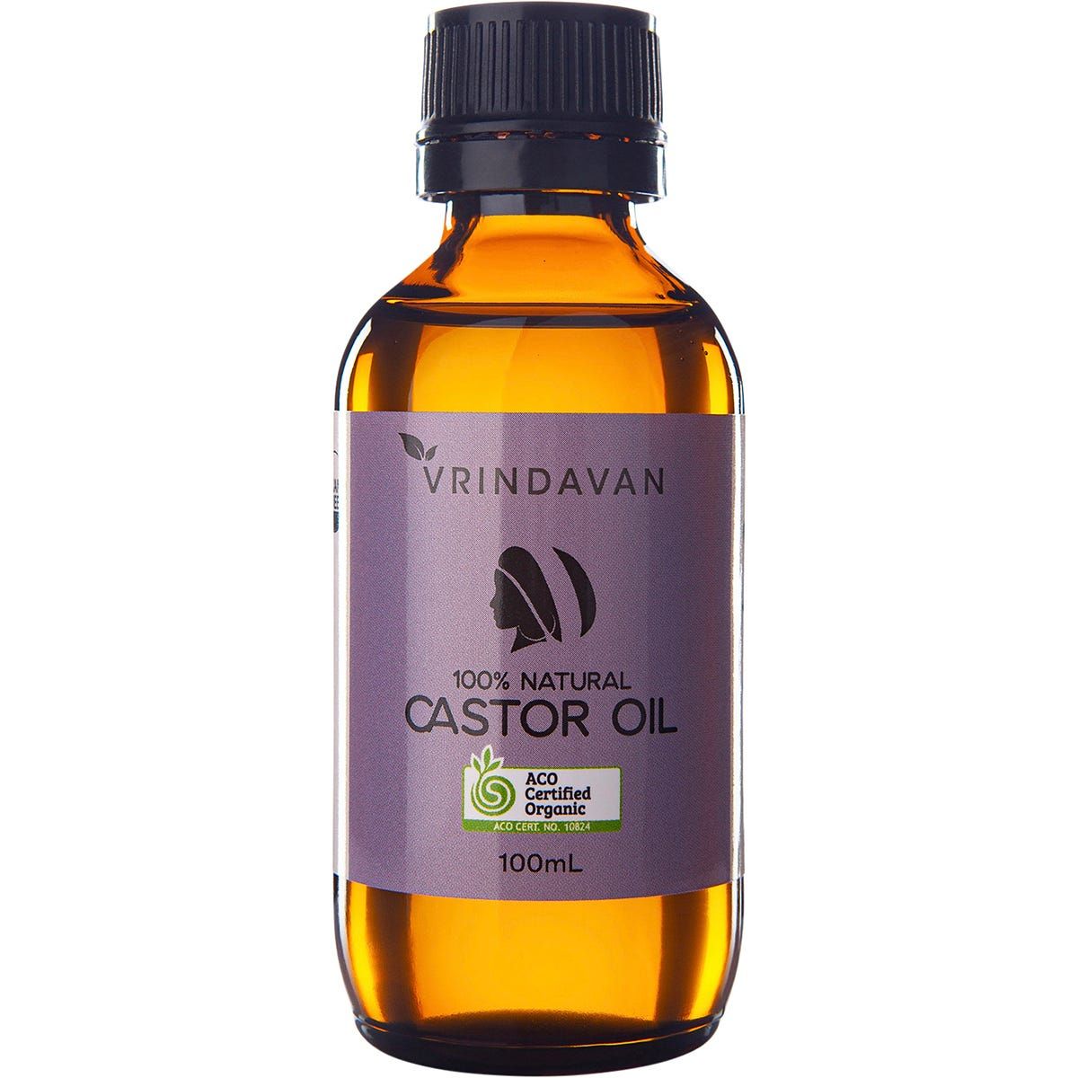 Vrindavan Castor Oil 100% Natural 100ml in glass bottle
