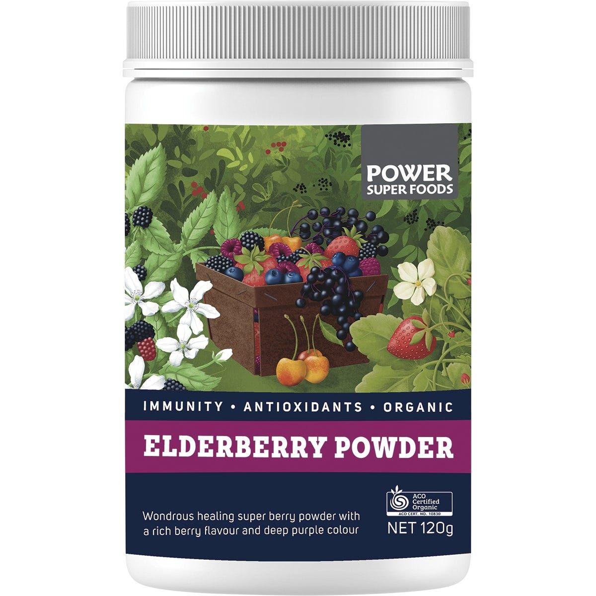Power Super Foods Elderberry Powder Certified Organic 120g