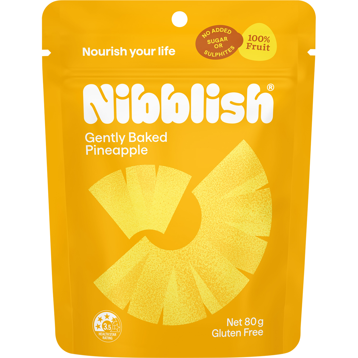 Nibblish Gently Baked Pineapple 80g