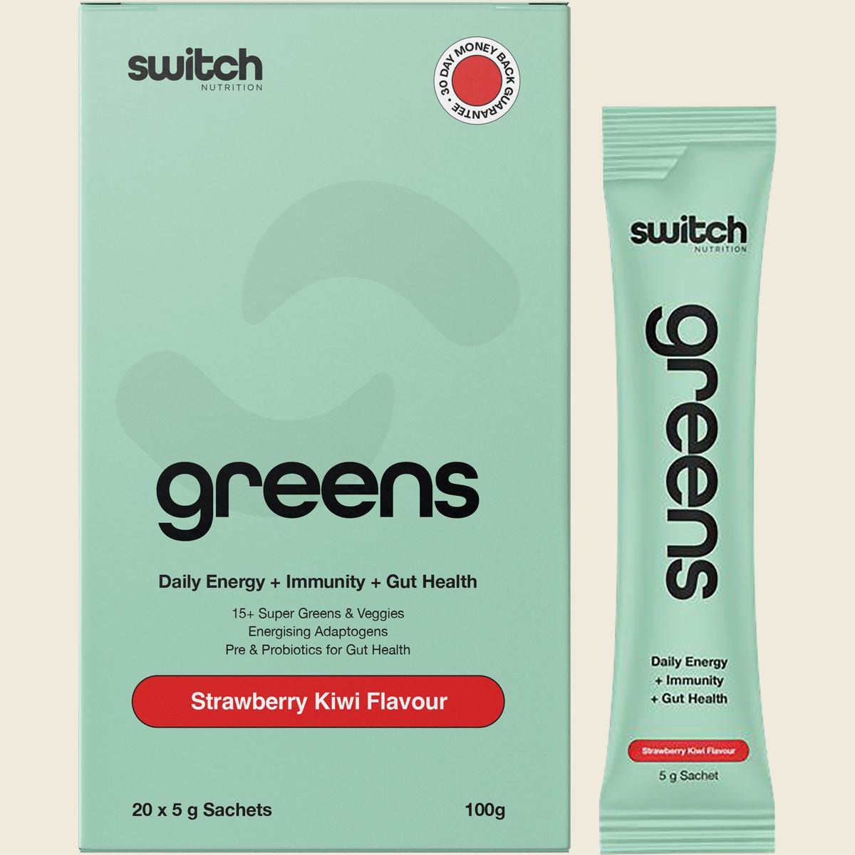 Switch Nutrition Greens Strawberry Kiwi 20 x 5g Sachets