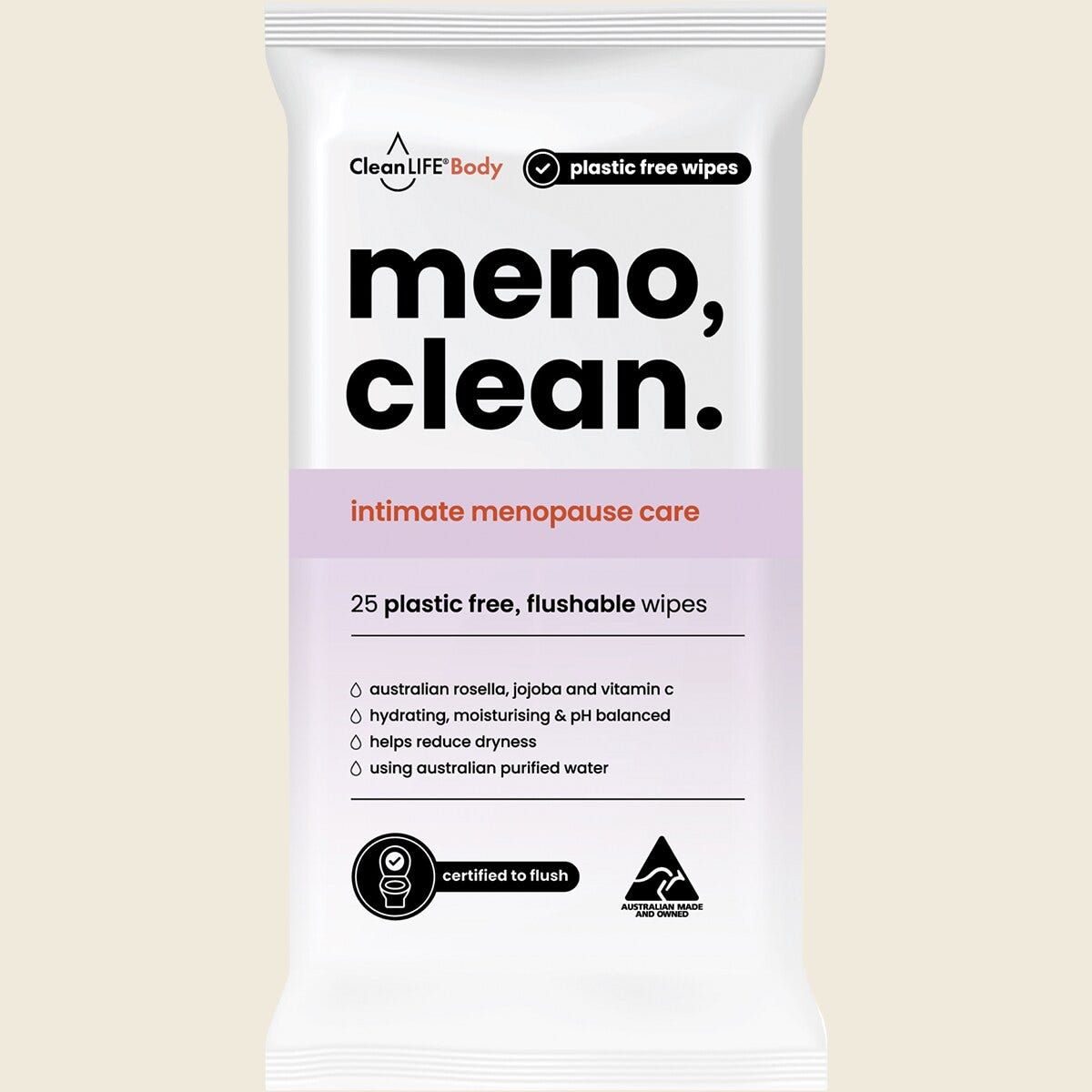 Cleanlife Meno Clean Intimate Menopause Wipes 25pk