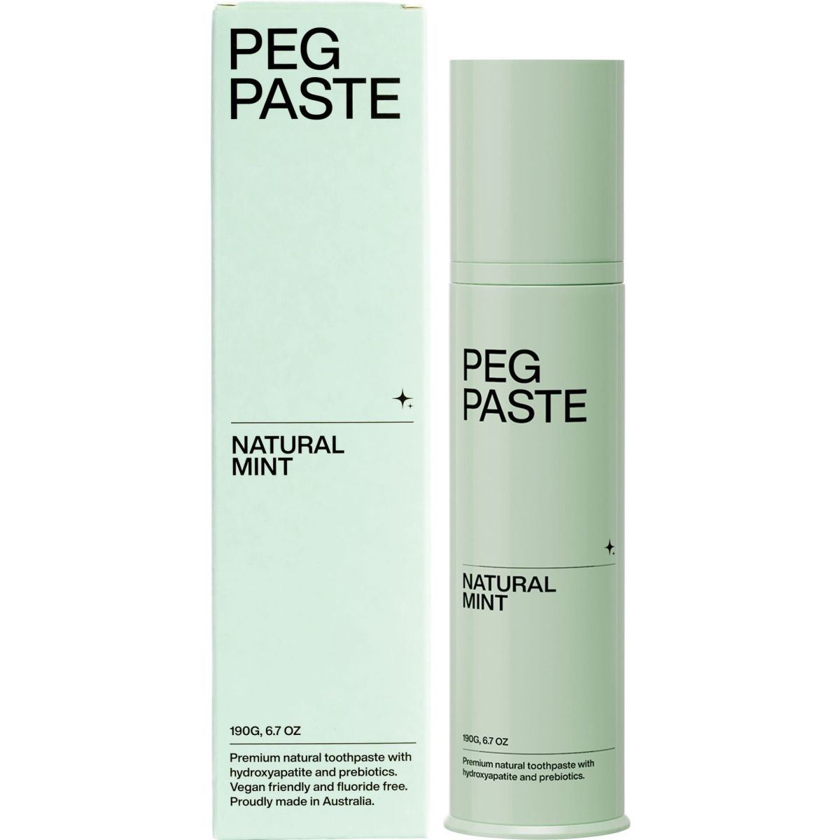 Peg Paste Natural Toothpaste with Hydroxyapatite Natural Mint 190g