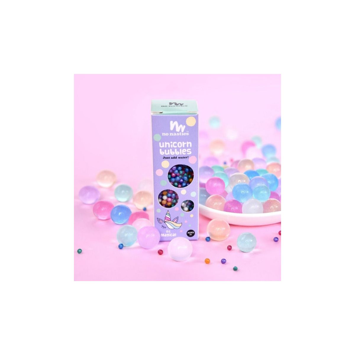 No Nasties Biodegradable Water Beads Unicorn Bubbles 10g