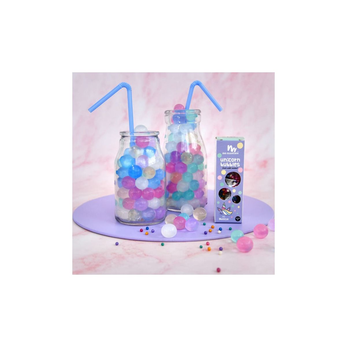 No Nasties Biodegradable Water Beads Unicorn Bubbles 10g