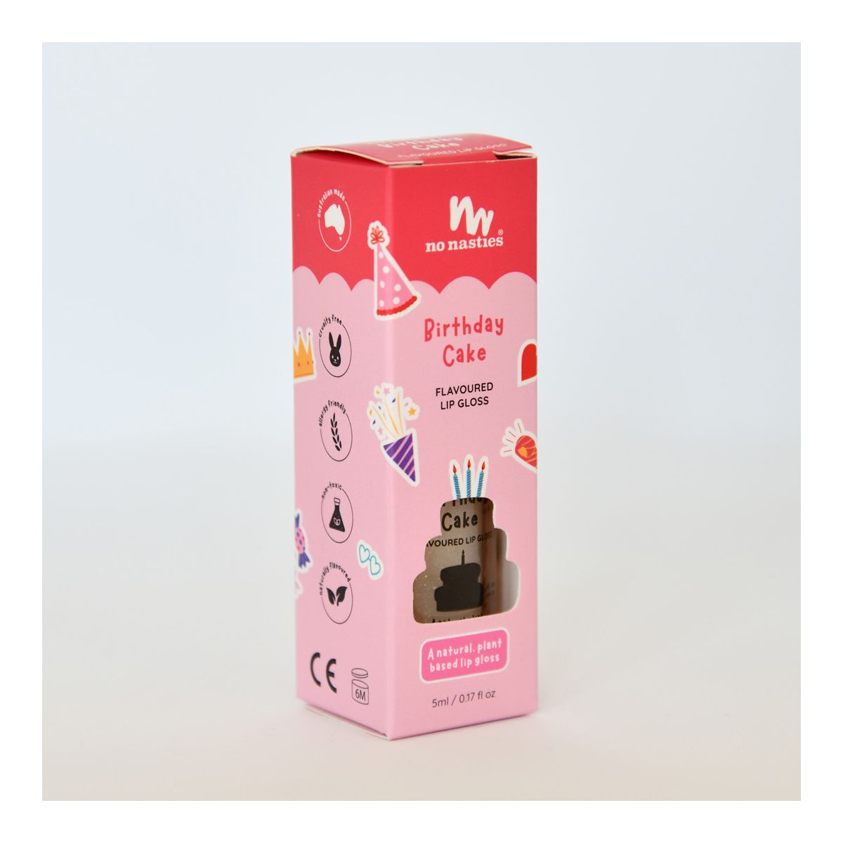 No Nasties Lip Gloss Birthday Cake 5ml