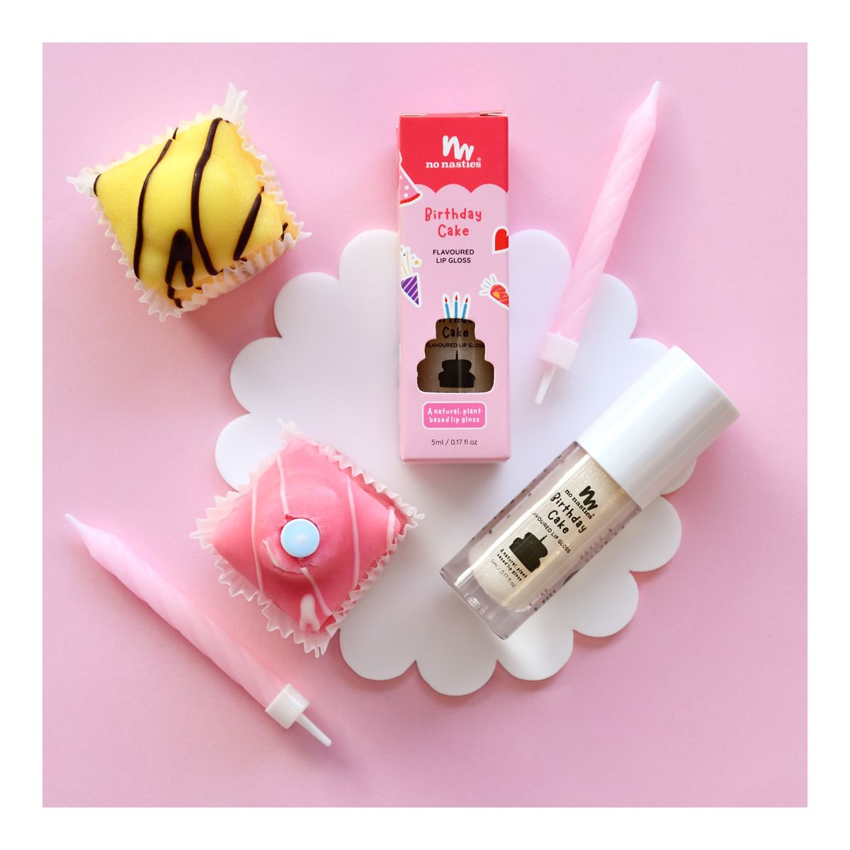 No Nasties Lip Gloss Birthday Cake 5ml