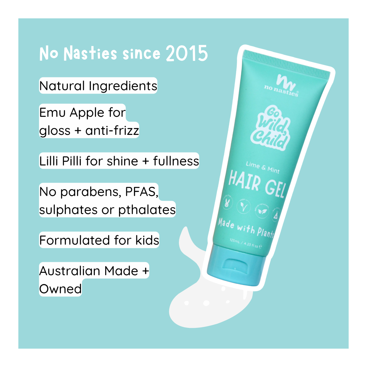 No Nasties Natural Hair Gel 125ml