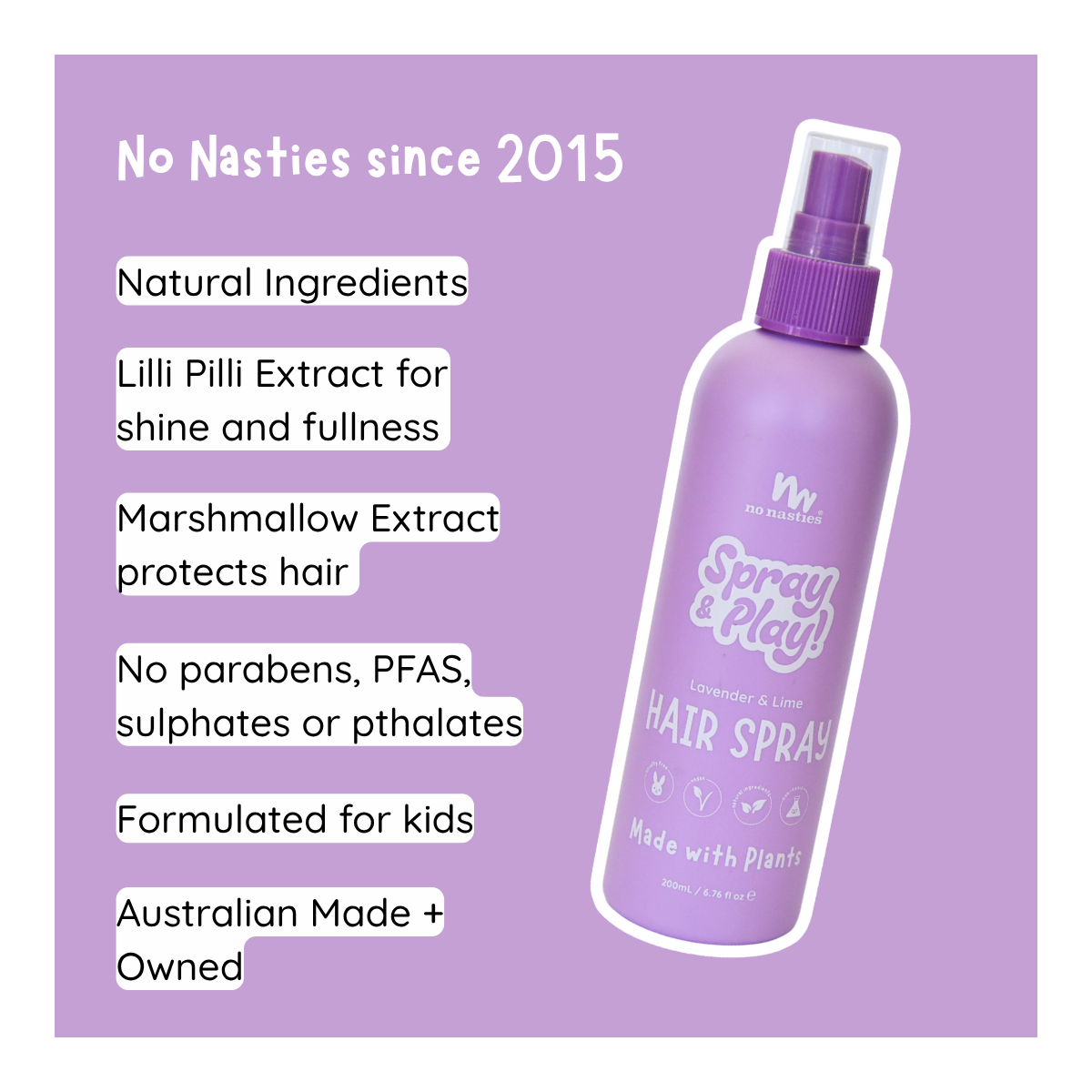 No Nasties Natural Hair Spray 200ml