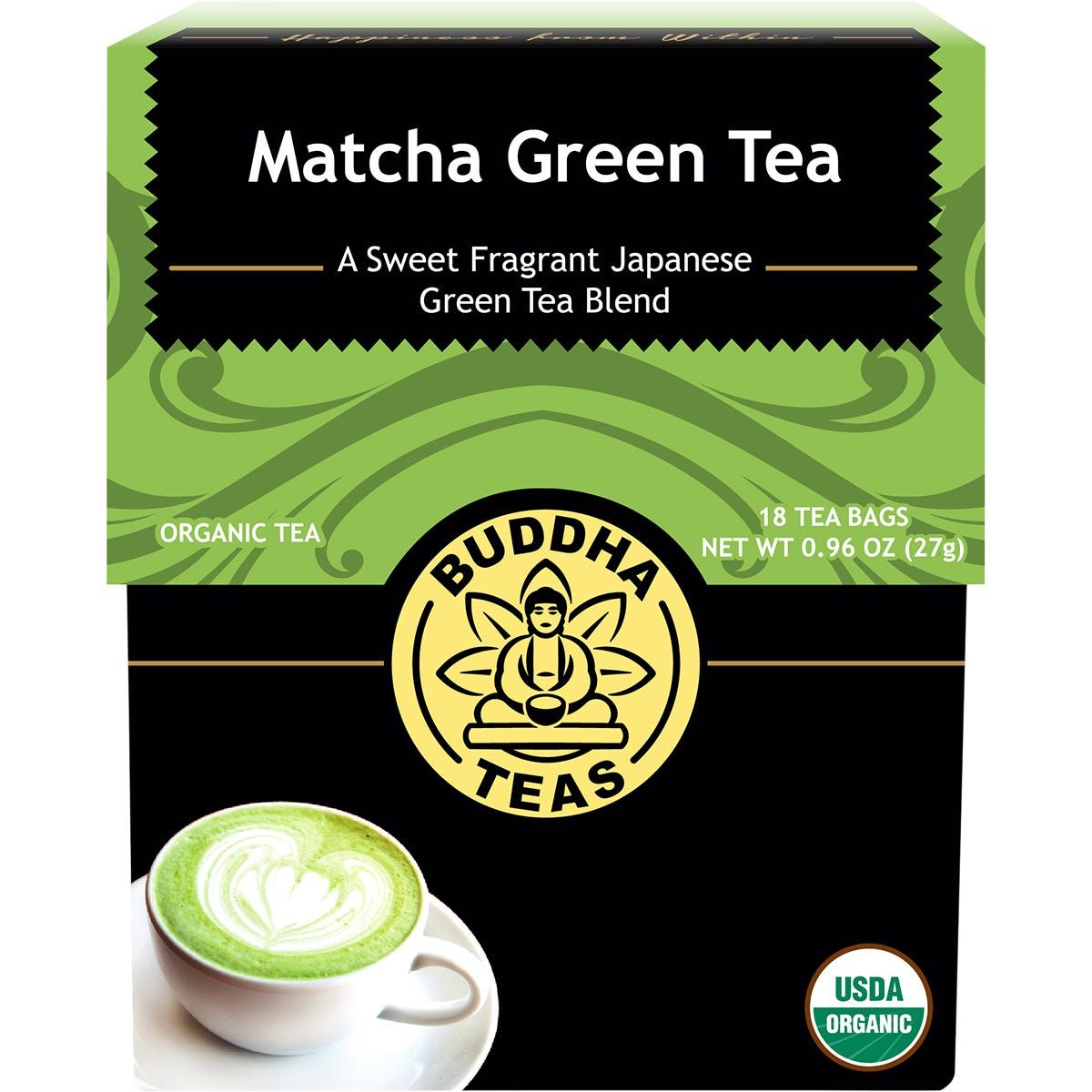 Buddha Teas Organic Tea Bags Matcha Green Tea