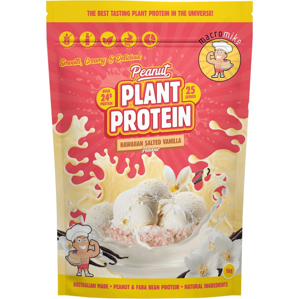 Macro Mike Peanut Plant Protein Hawaiian Salted Vanilla 1kg