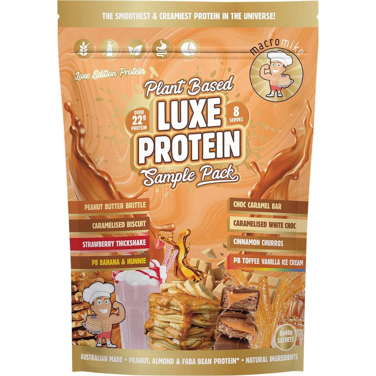 Macro Mike Plant Based Luxe Protein Sample Pack 8 x 40g