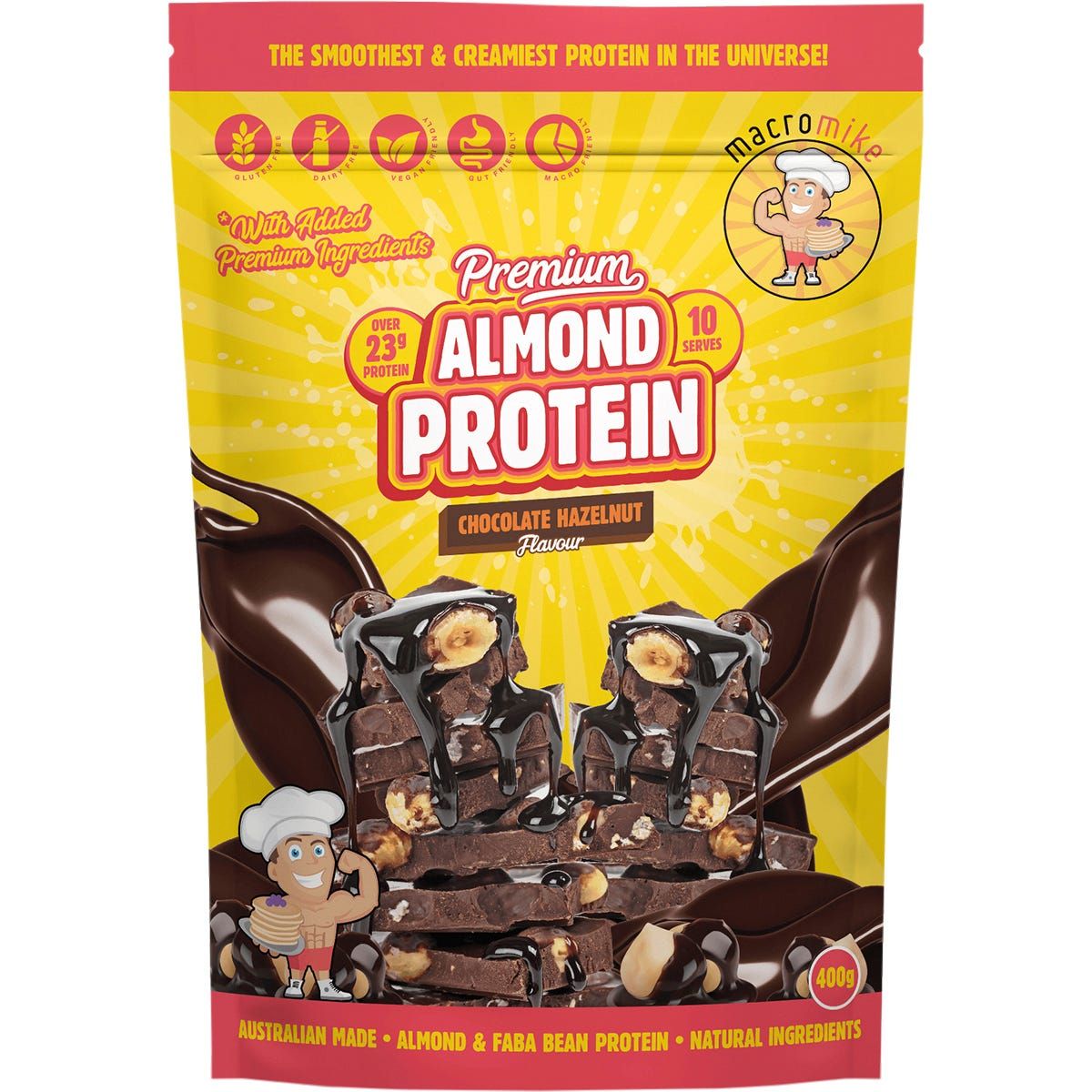 Macro Mike Premium Almond Protein Choc Hazelnut 400g