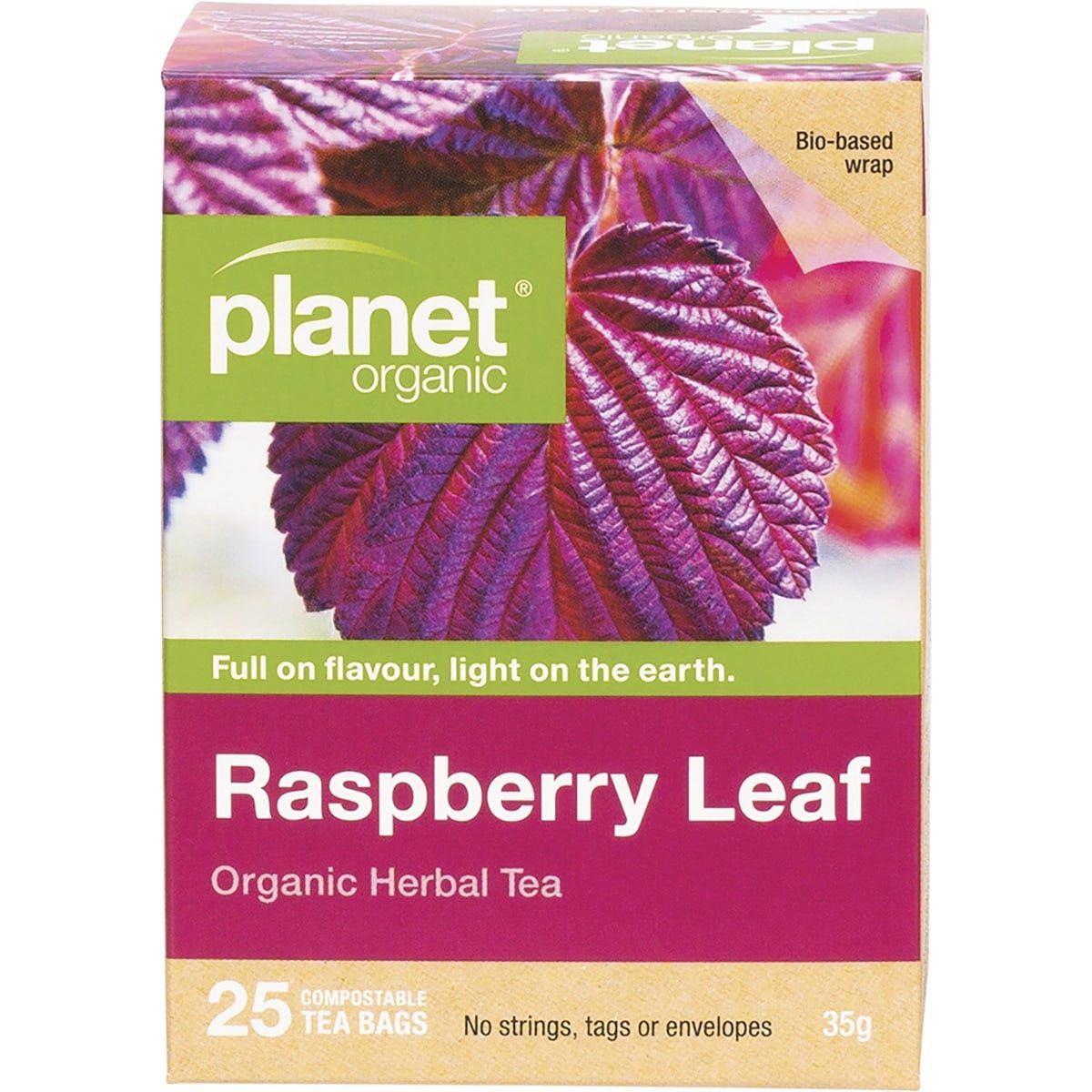 Planet Organic Raspberry Leaf Herbal Tea Bags 25pk