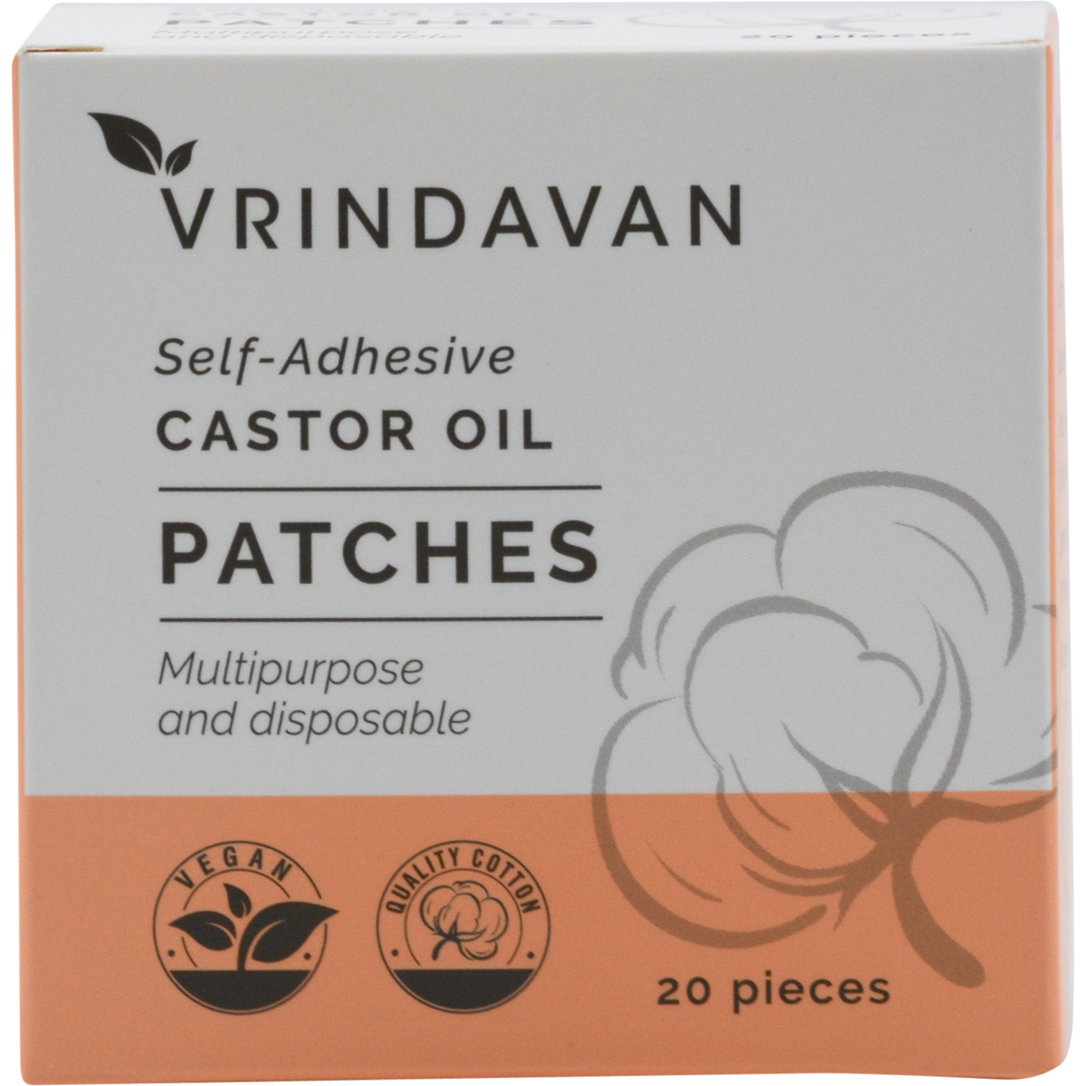 Vrindavan Self-Adhesive Castor Oil Patches 20 pieces